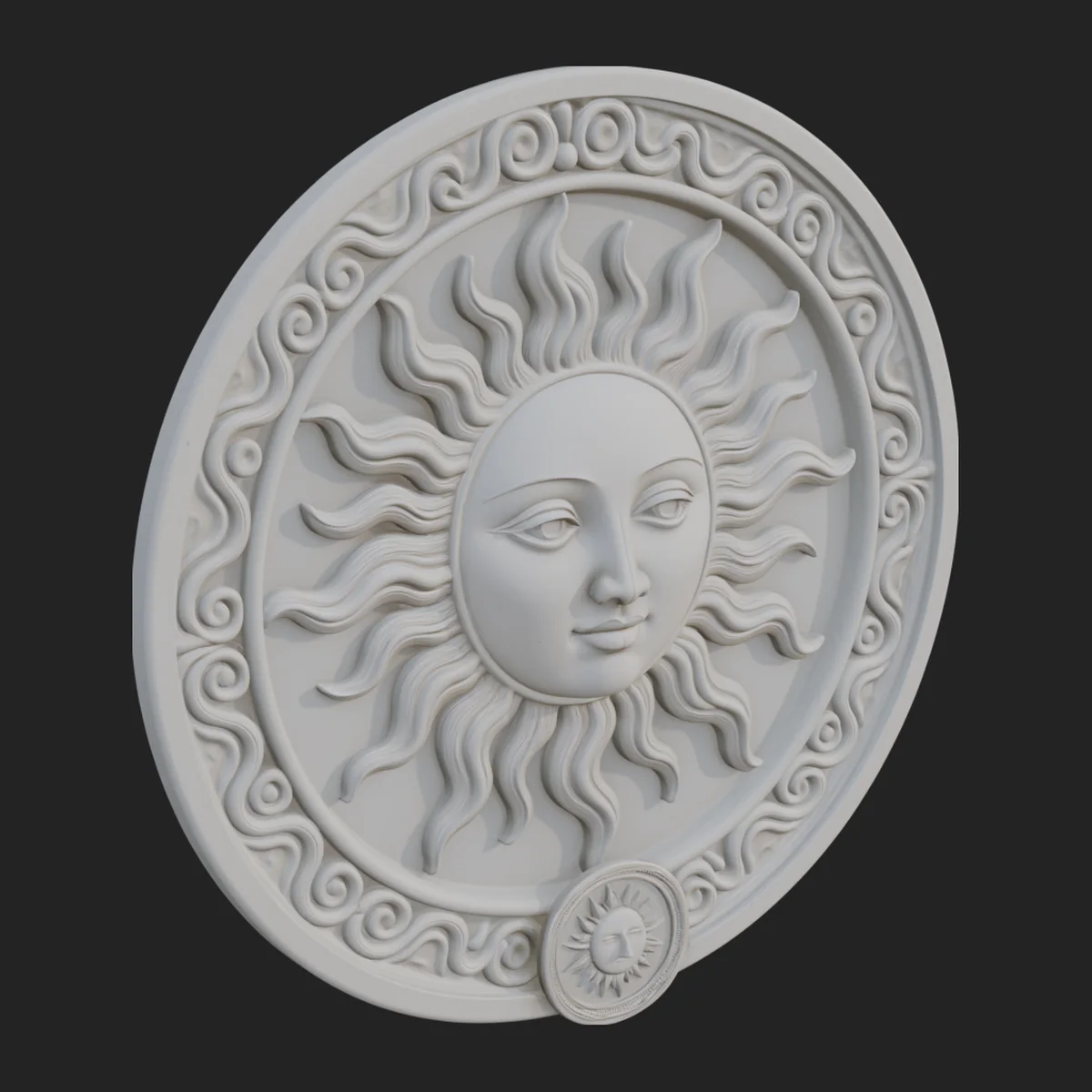 Sun Face Wall Plaque Design 9