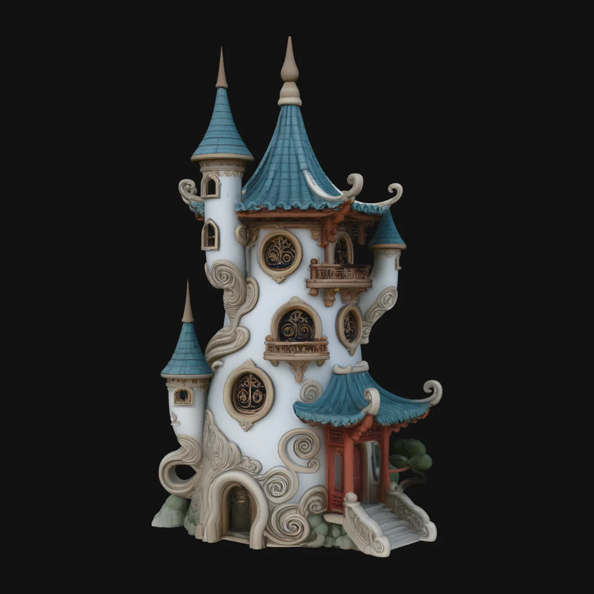 Swirling Fairy Tower Model Design 3