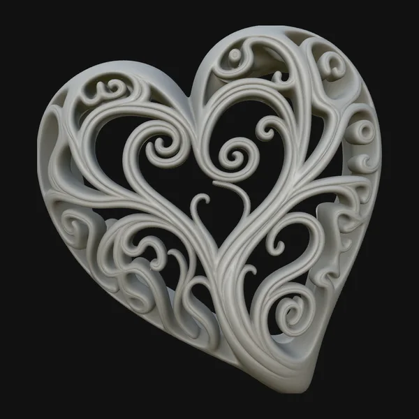Swirling Vine Heart Pendant Design 3