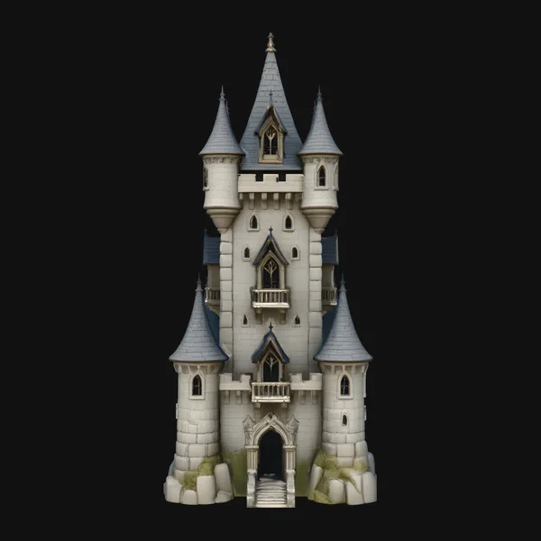 Tall Fairytale Castle Tower Model Design 2
