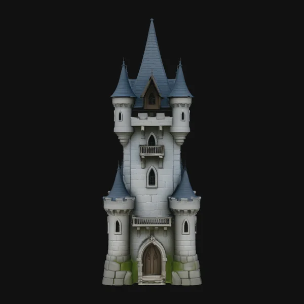 Tall Fairytale Castle Tower Model Design 3