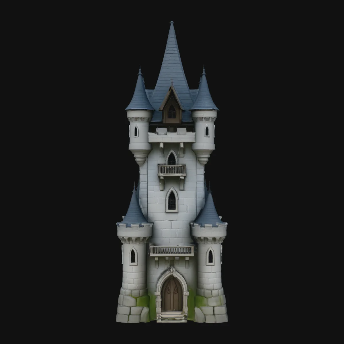 Tall Fairytale Castle Tower Model Design 3