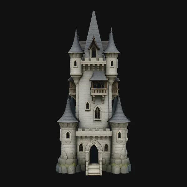 Tall Fairytale Castle Tower Model Design 4