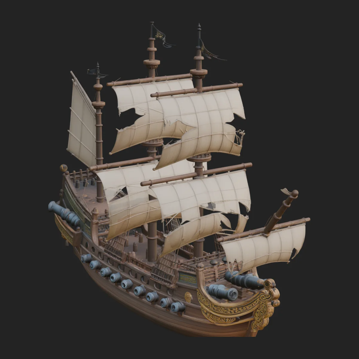 Tall Sailing Ship Model Design 11