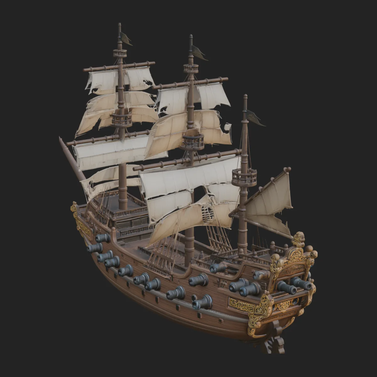 Tall Sailing Ship Model Design 16