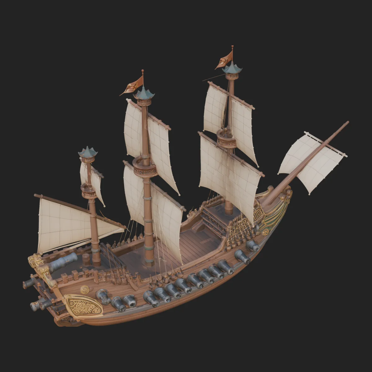 Tall Sailing Ship Model Design 17