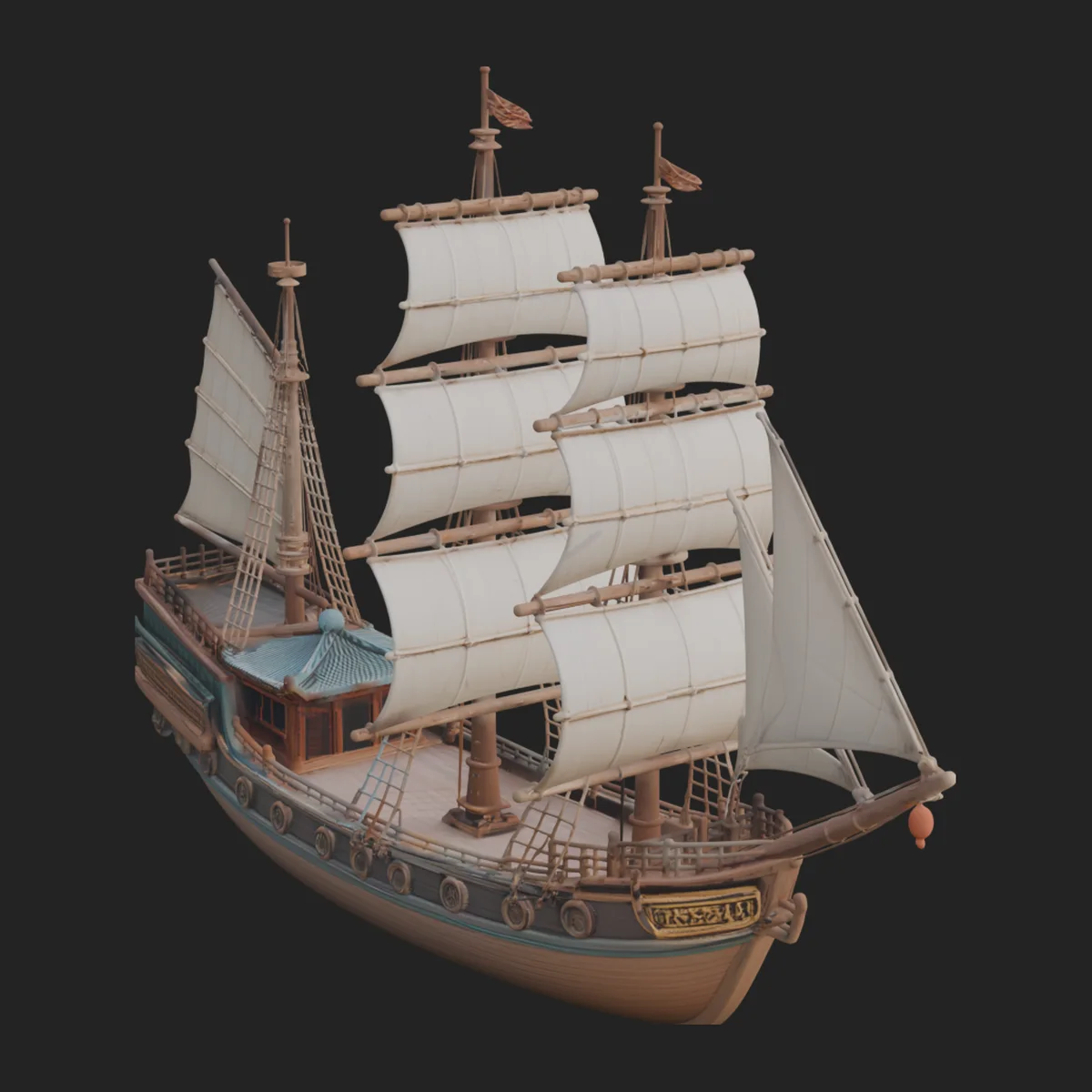 Tall Sailing Ship Model Design 2