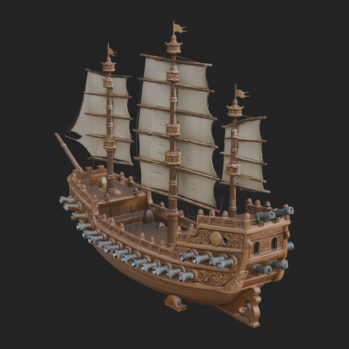 Tall Sailing Ship Model Design 28