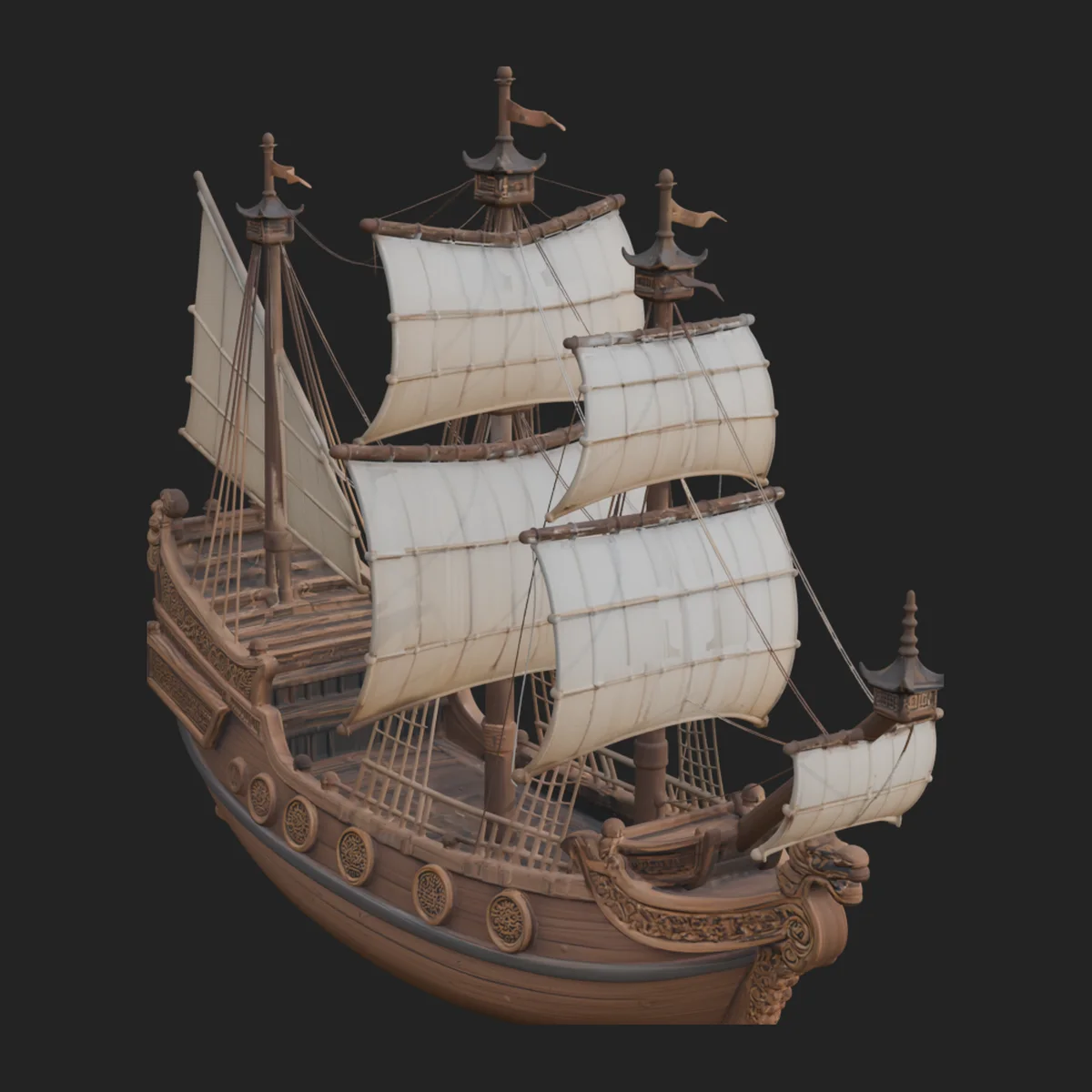 Tall Sailing Ship Model Design 34