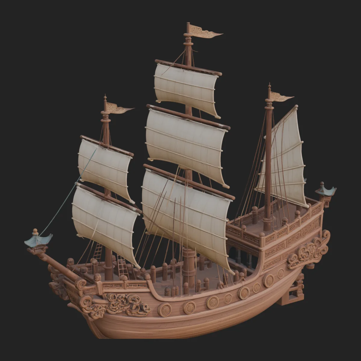 Tall Sailing Ship Model Design 7