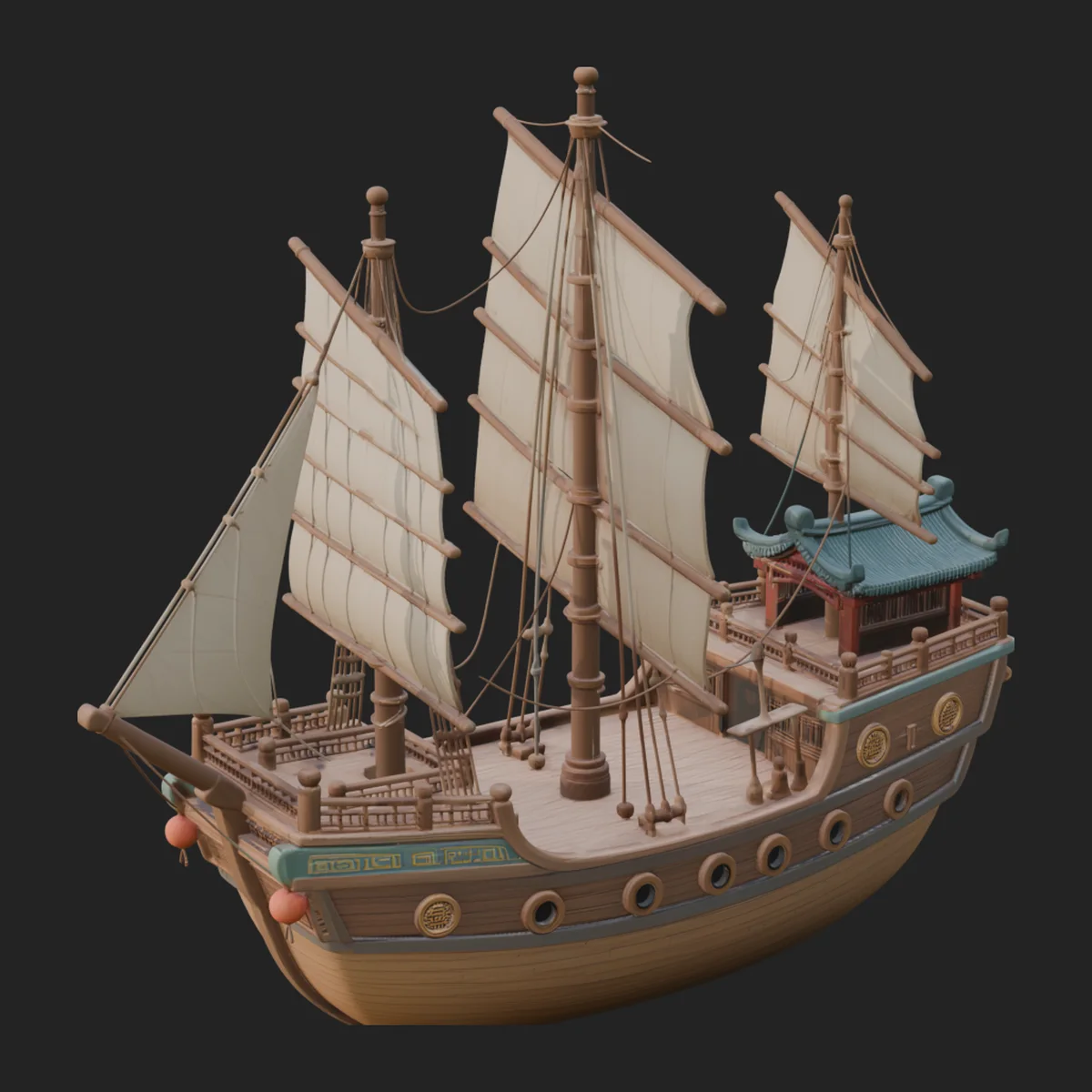 Tall Sailing Ship Model Design 8