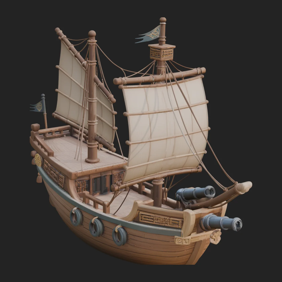 Tall Sailing Ship Model Design 9