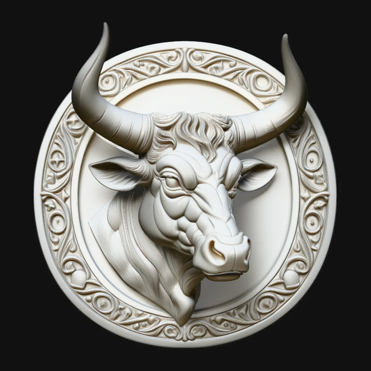 Taurus Zodiac Relief Medallion Pendant Design 1