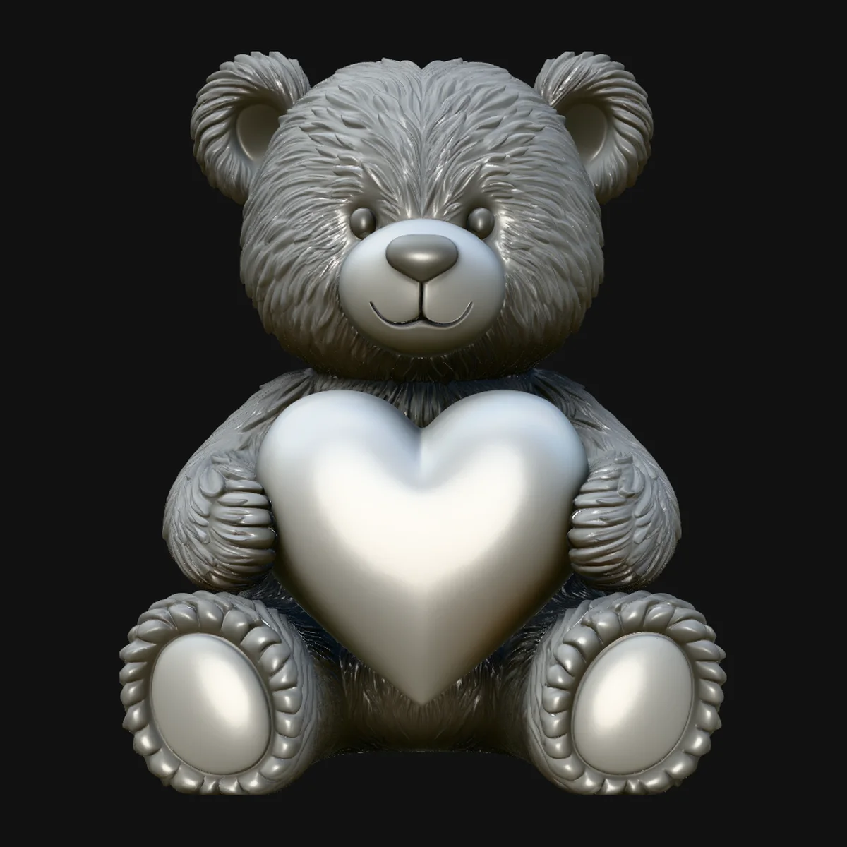 Teddy Bear with Heart Statue Design 1