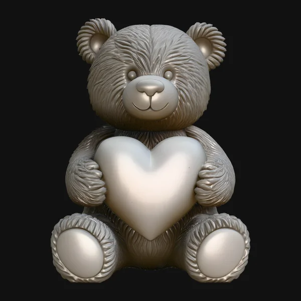 Teddy Bear with Heart Statue Design 4