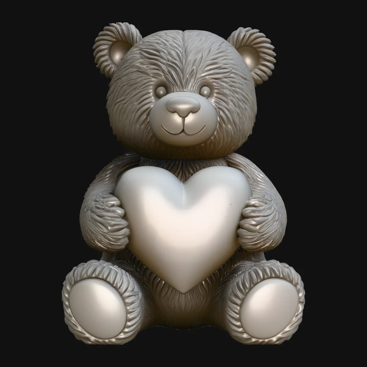 Teddy Bear with Heart Statue Design 4
