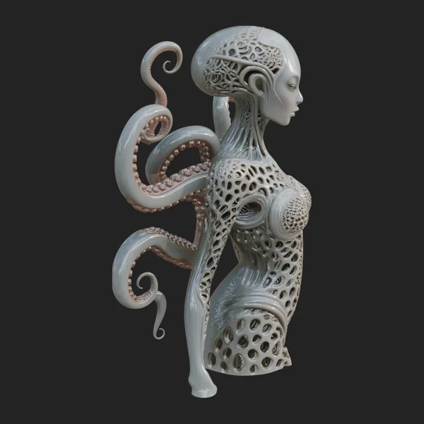 Tentacle Alien Statue Design 2