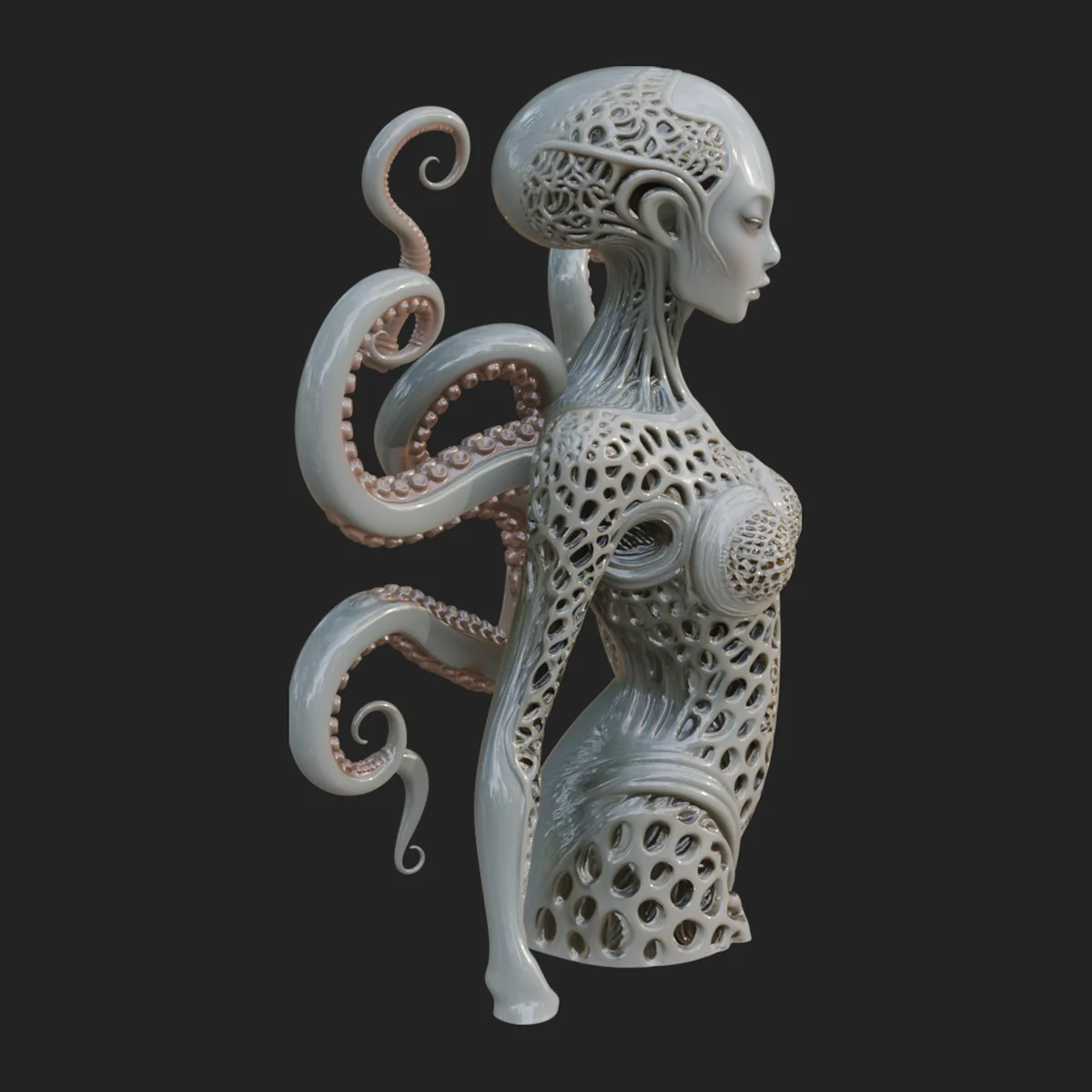 Tentacle Alien Statue Design 2