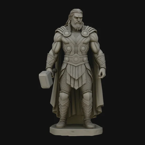 Thor with Hammer Statue Design 1
