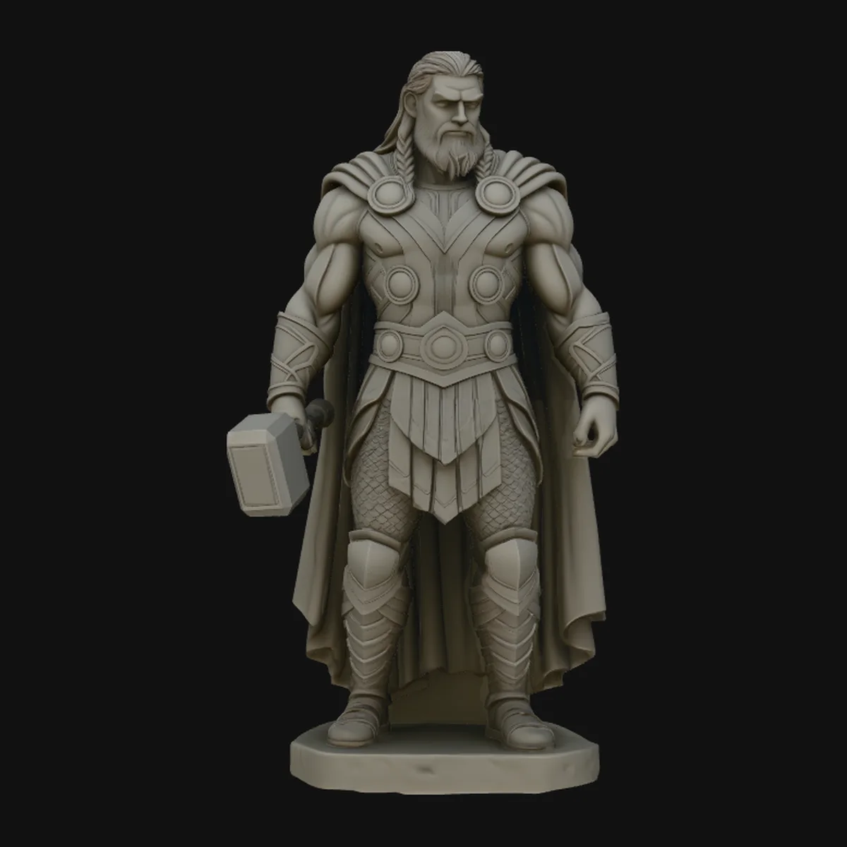 Thor with Hammer Statue Design 1