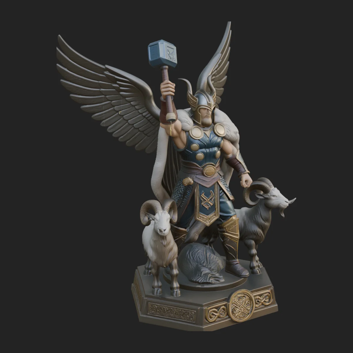 Thor with Hammer Statue Design 11