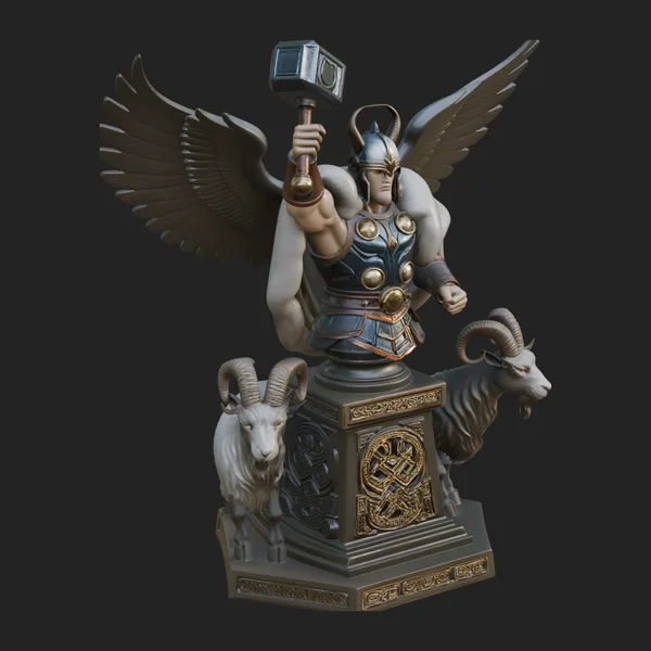 Thor with Hammer Statue Design 12