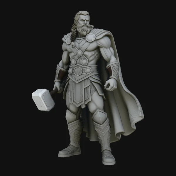 Thor with Hammer Statue Design 2