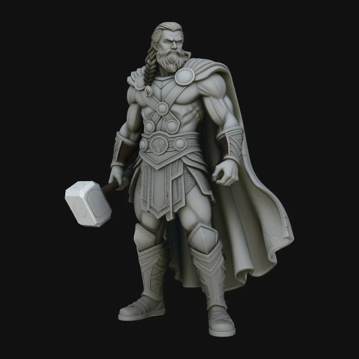 Thor with Hammer Statue Design 2