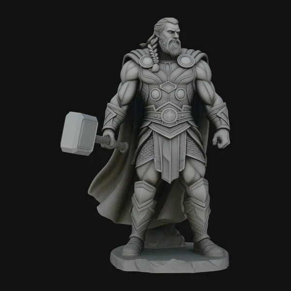 Thor with Hammer Statue Design 4