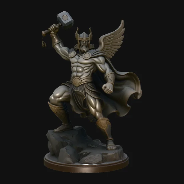 Thor with Hammer Statue Design 6