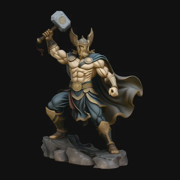 Thor with Hammer Statue Design 7