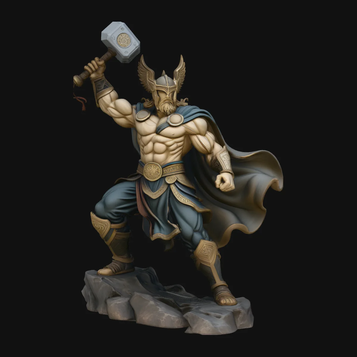 Thor with Hammer Statue Design 7