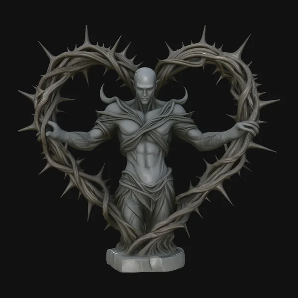 Thorn Heart Figure Statue Design 1