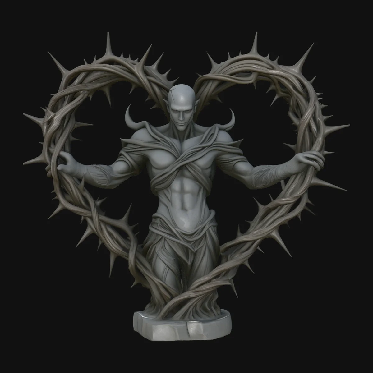 Thorn Heart Figure Statue Design 1