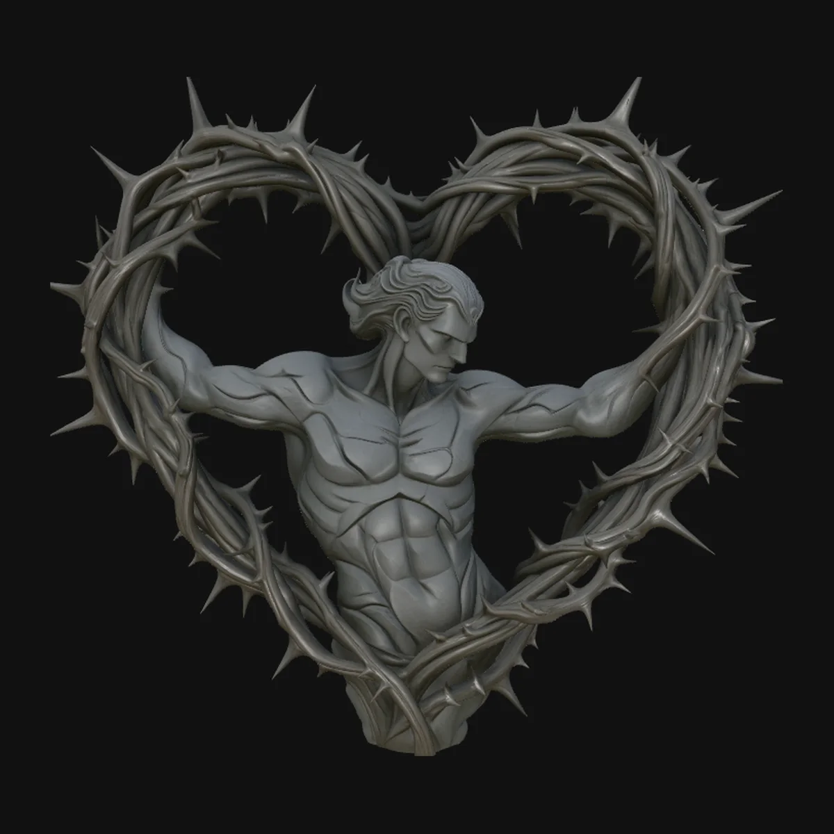 Thorn Heart Figure Statue Design 2