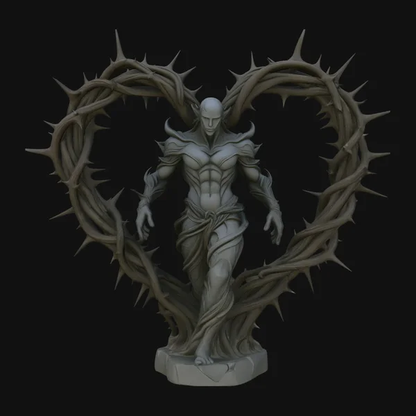 Thorn Heart Figure Statue Design 3