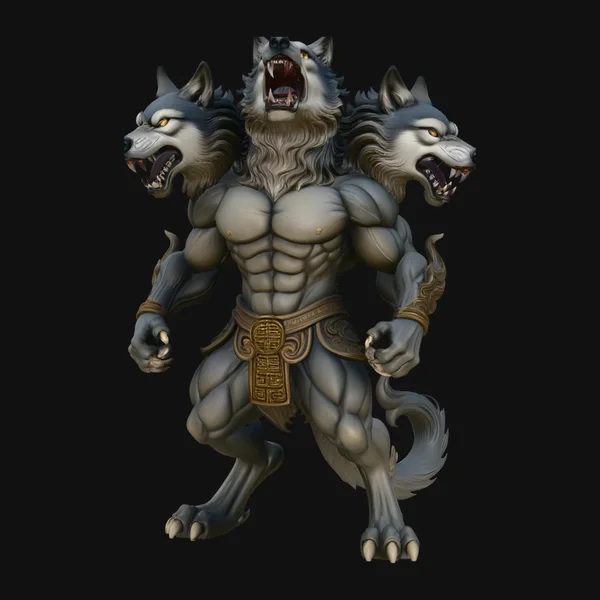 Three-Headed Werewolf Statue Design 1