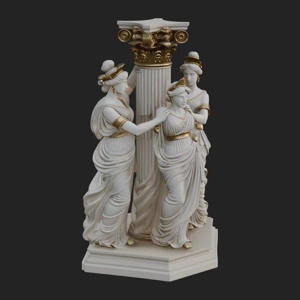 Three Maidens Column Statue Design 2