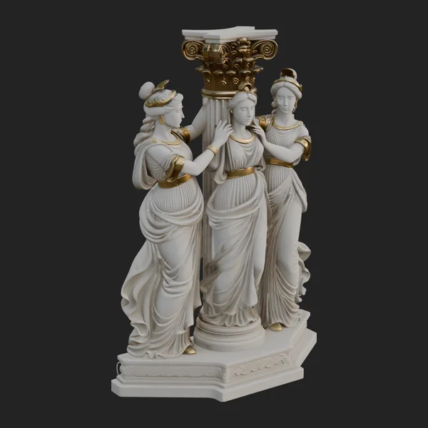 Three Maidens Column Statue Design 3