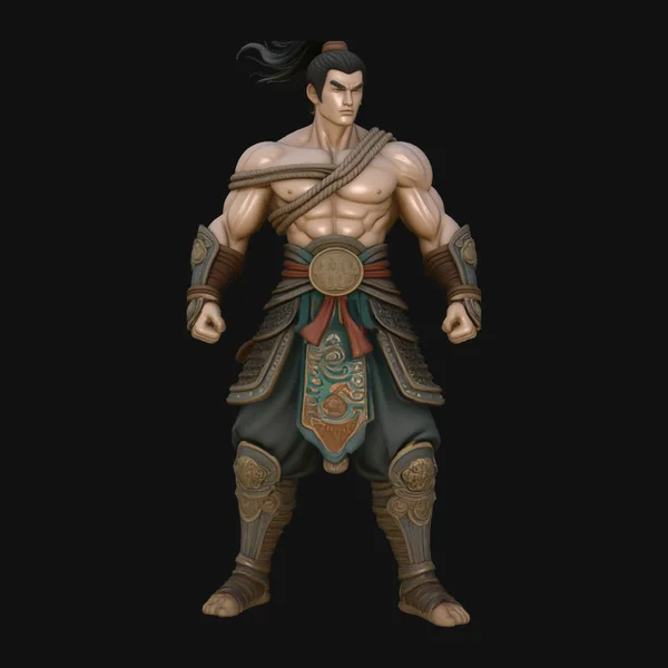 Topknot Martial Warrior Statue Design 4