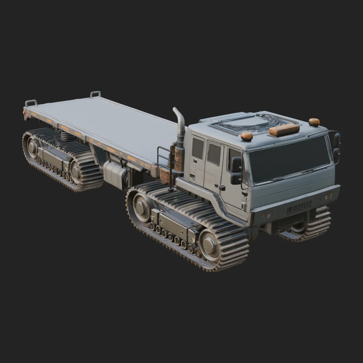 Tracked Flatbed Carrier Model Design 1