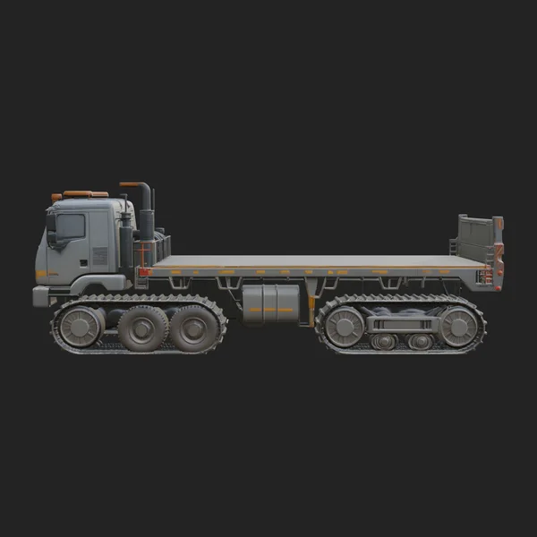 Tracked Flatbed Carrier Model Design 4
