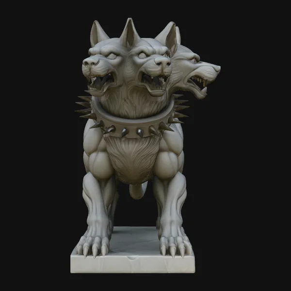 Two-Headed Hound Statue Design 1