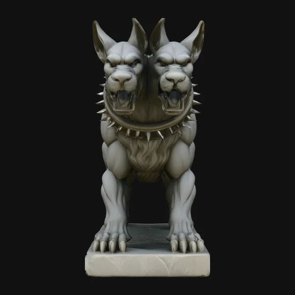 Two-Headed Hound Statue Design 3