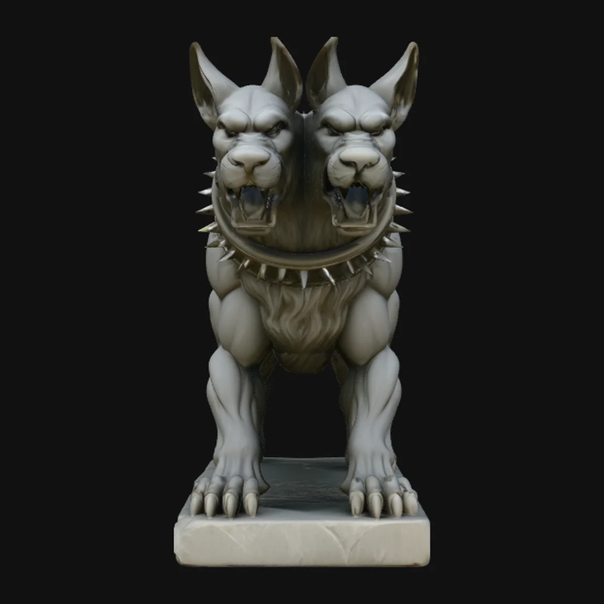 Two-Headed Hound Statue Design 3