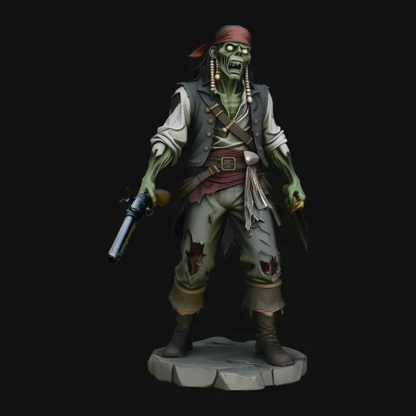 Undead Pirate Gunslinger Statue Design 1