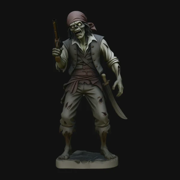 Undead Pirate Gunslinger Statue Design 2