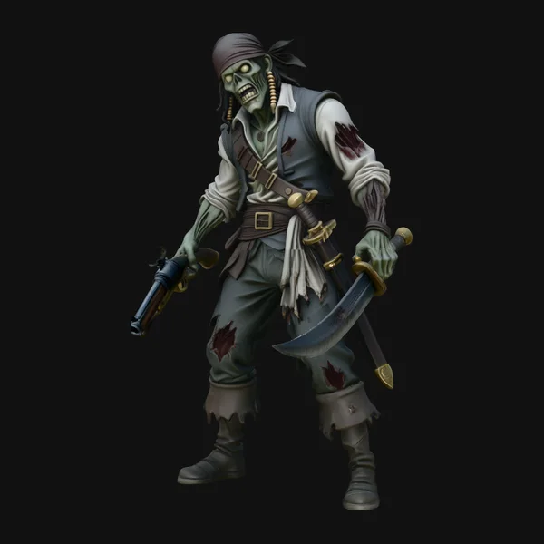 Undead Pirate Gunslinger Statue Design 3
