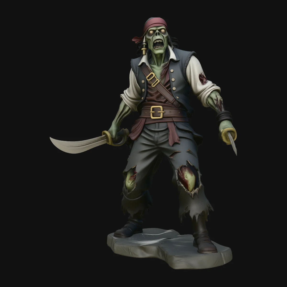 Undead Pirate Statue Design 3
