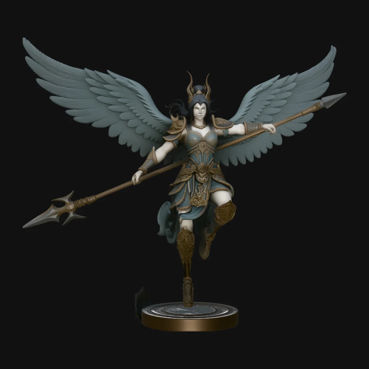 Valkyrie with Spear Statue Design 1